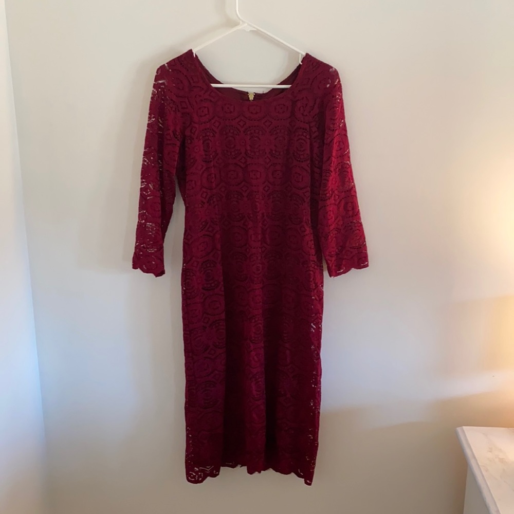 Maroon lace dress